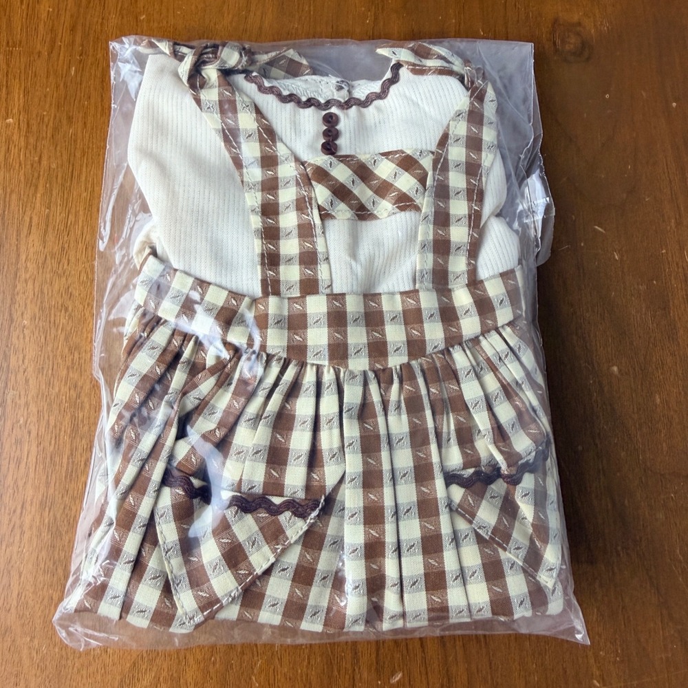 American Girl Addy's Birthday Outfit Pinafore & Snood Hat Dress Outfit Set NEW